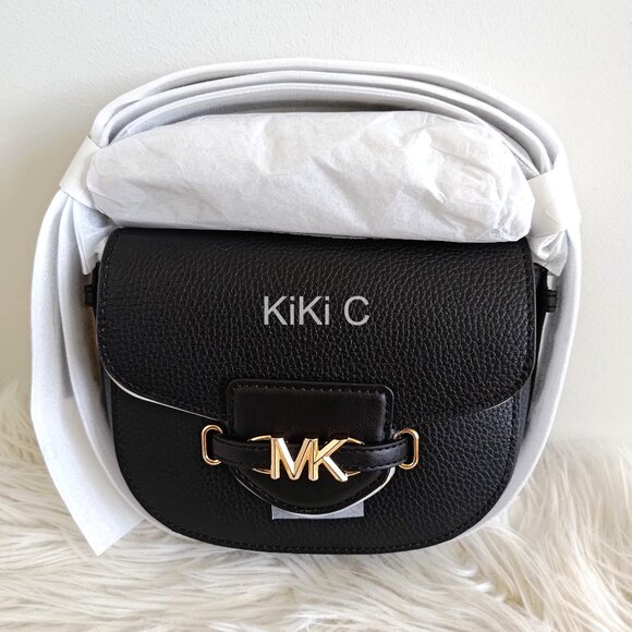 BRAND NEW Michael Kors Reed Small Pebbled Leather Crossbody Bag Black 35F3G6RC1T - Picture 1 of 8